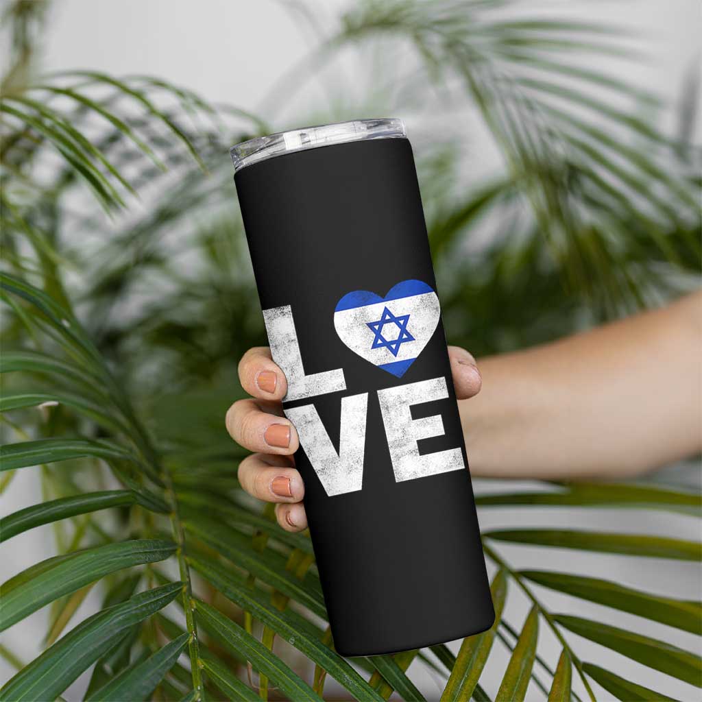I Love Israel Jewish Gifts Star of David Israeli Skinny Tumbler - Wonder Print Shop