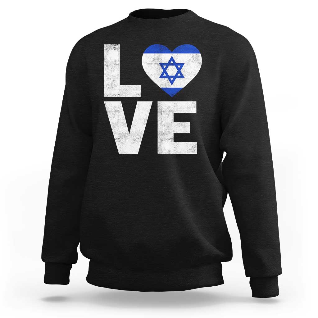 I Love Israel Jewish Gifts Star of David Israeli Sweatshirt - Wonder Print Shop