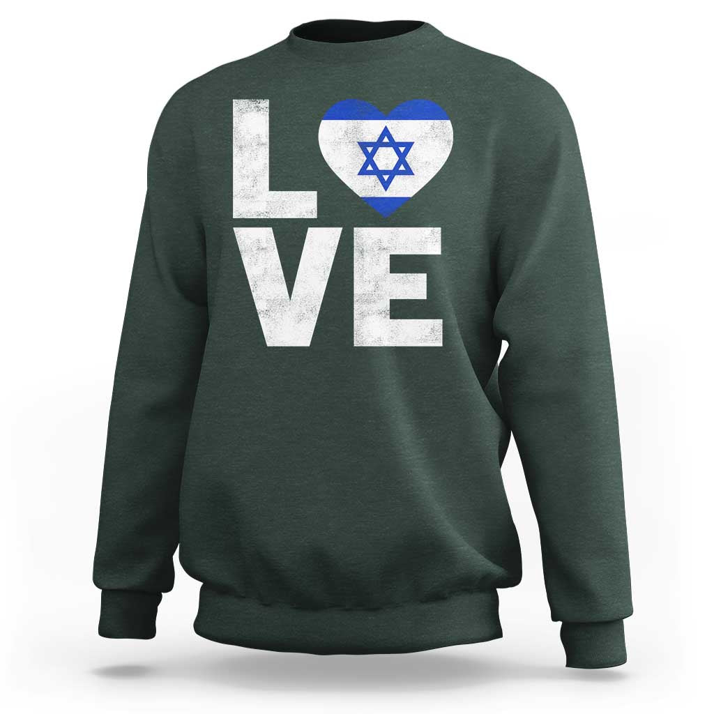 I Love Israel Jewish Gifts Star of David Israeli Sweatshirt - Wonder Print Shop