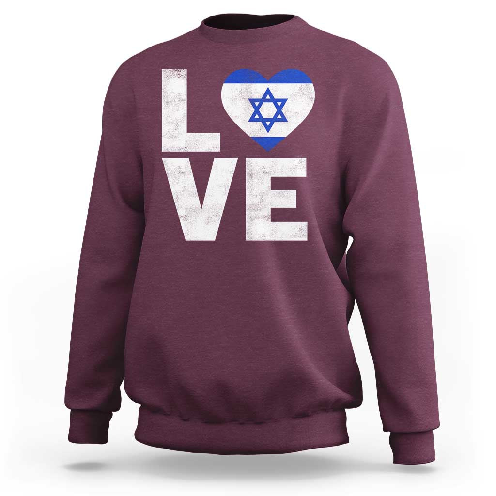 I Love Israel Jewish Gifts Star of David Israeli Sweatshirt - Wonder Print Shop