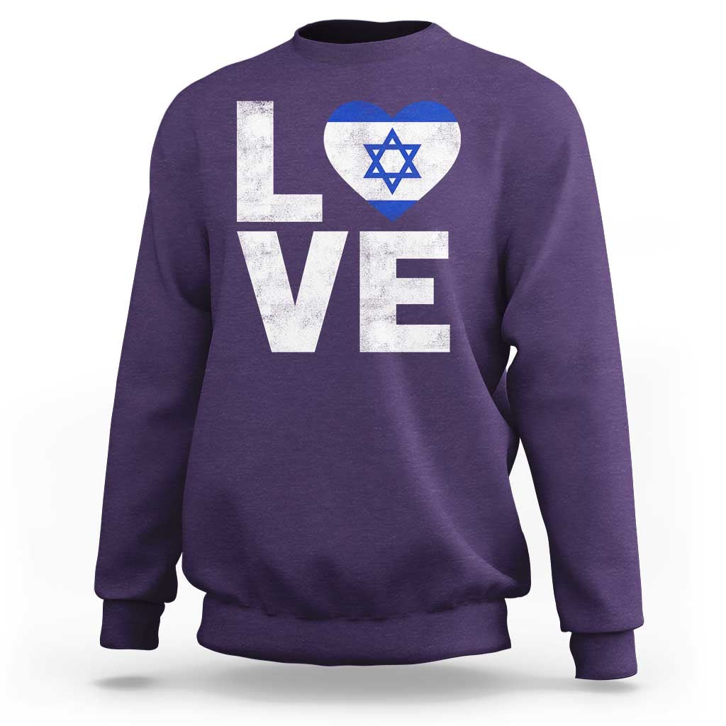 I Love Israel Jewish Gifts Star of David Israeli Sweatshirt - Wonder Print Shop