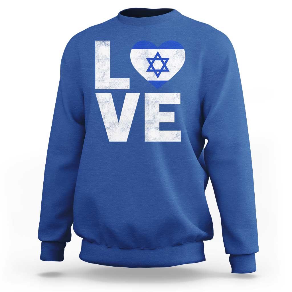 I Love Israel Jewish Gifts Star of David Israeli Sweatshirt - Wonder Print Shop
