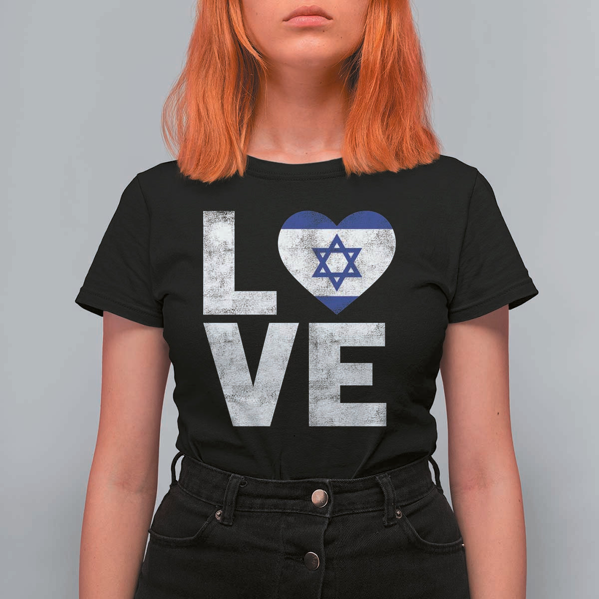 I Love Israel Jewish Gifts Star of David Israeli T Shirt For Women - Wonder Print Shop