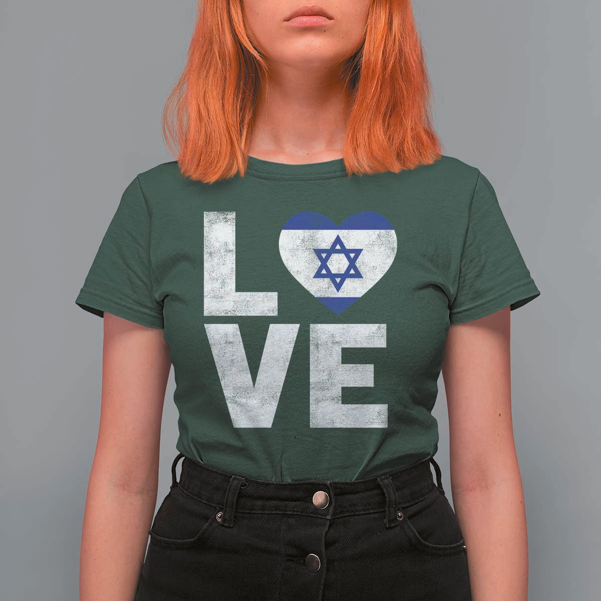 I Love Israel Jewish Gifts Star of David Israeli T Shirt For Women - Wonder Print Shop