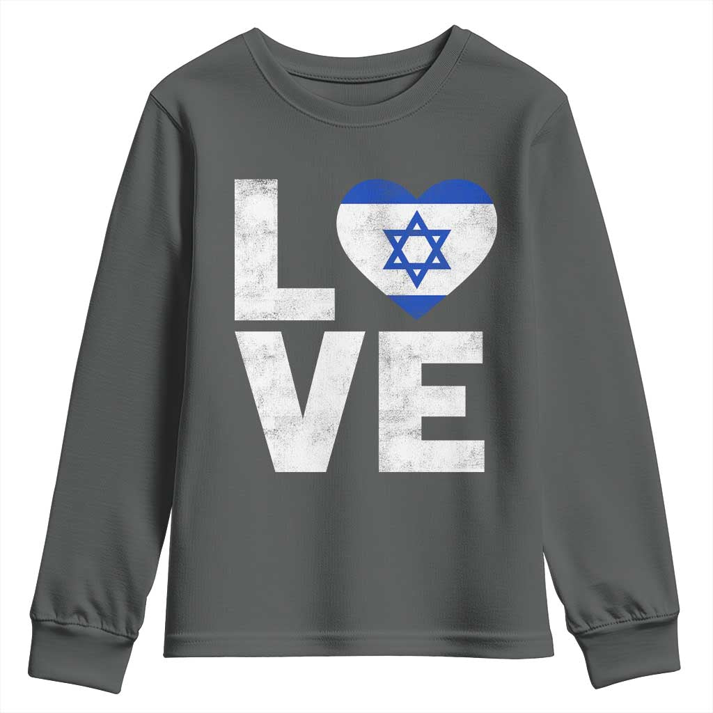 I Love Israel Jewish Gifts Star of David Israeli Youth Sweatshirt - Wonder Print Shop