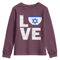I Love Israel Jewish Gifts Star of David Israeli Youth Sweatshirt - Wonder Print Shop
