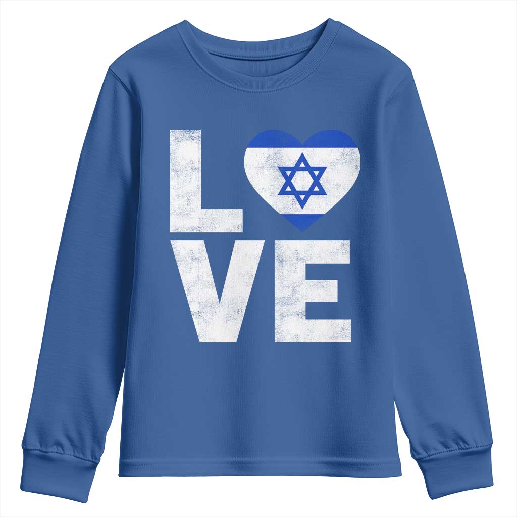 I Love Israel Jewish Gifts Star of David Israeli Youth Sweatshirt - Wonder Print Shop