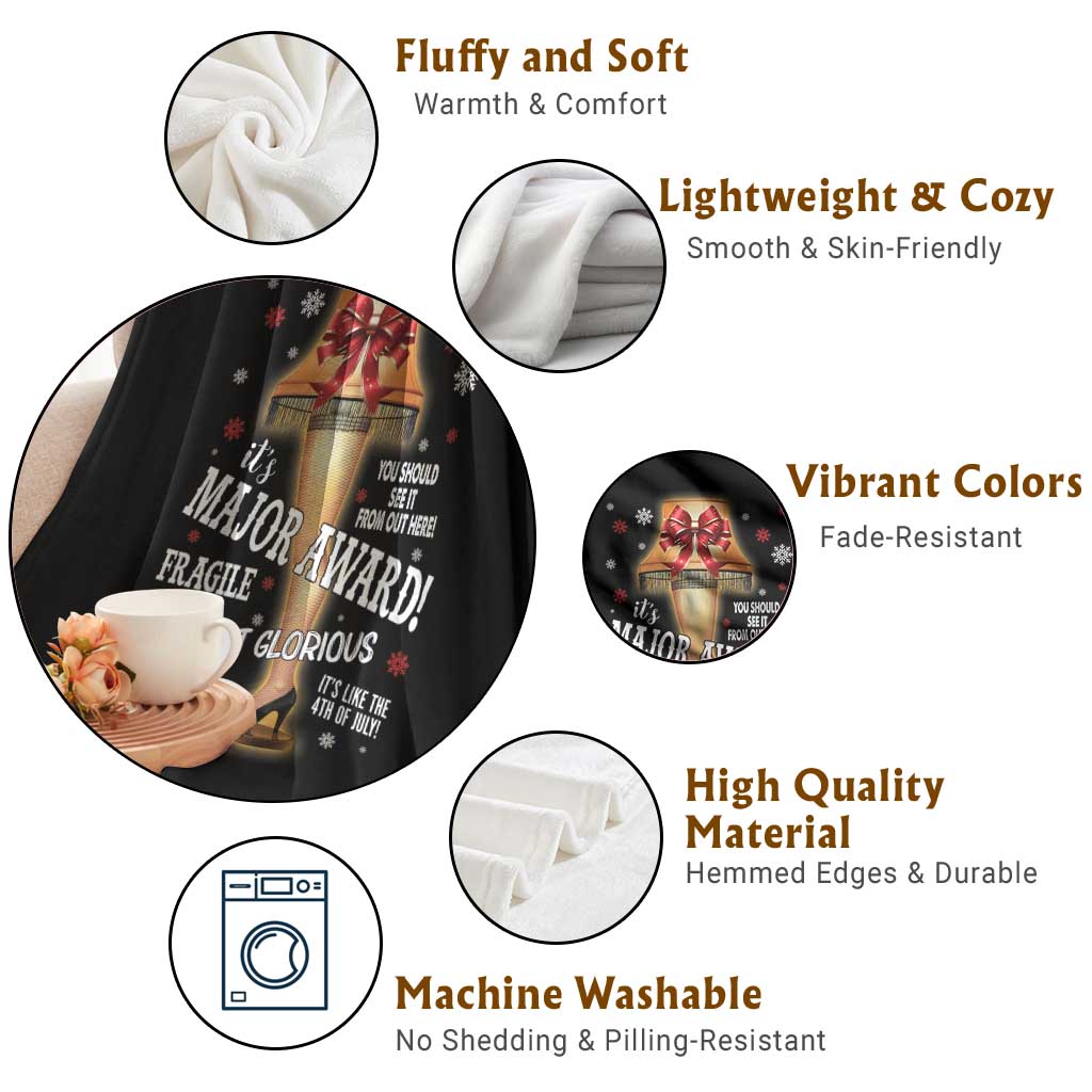 Funny Christmas Movie Throw Blanket It Is A Major Award Fragile Italian Leg Lamp - Wonder Print Shop