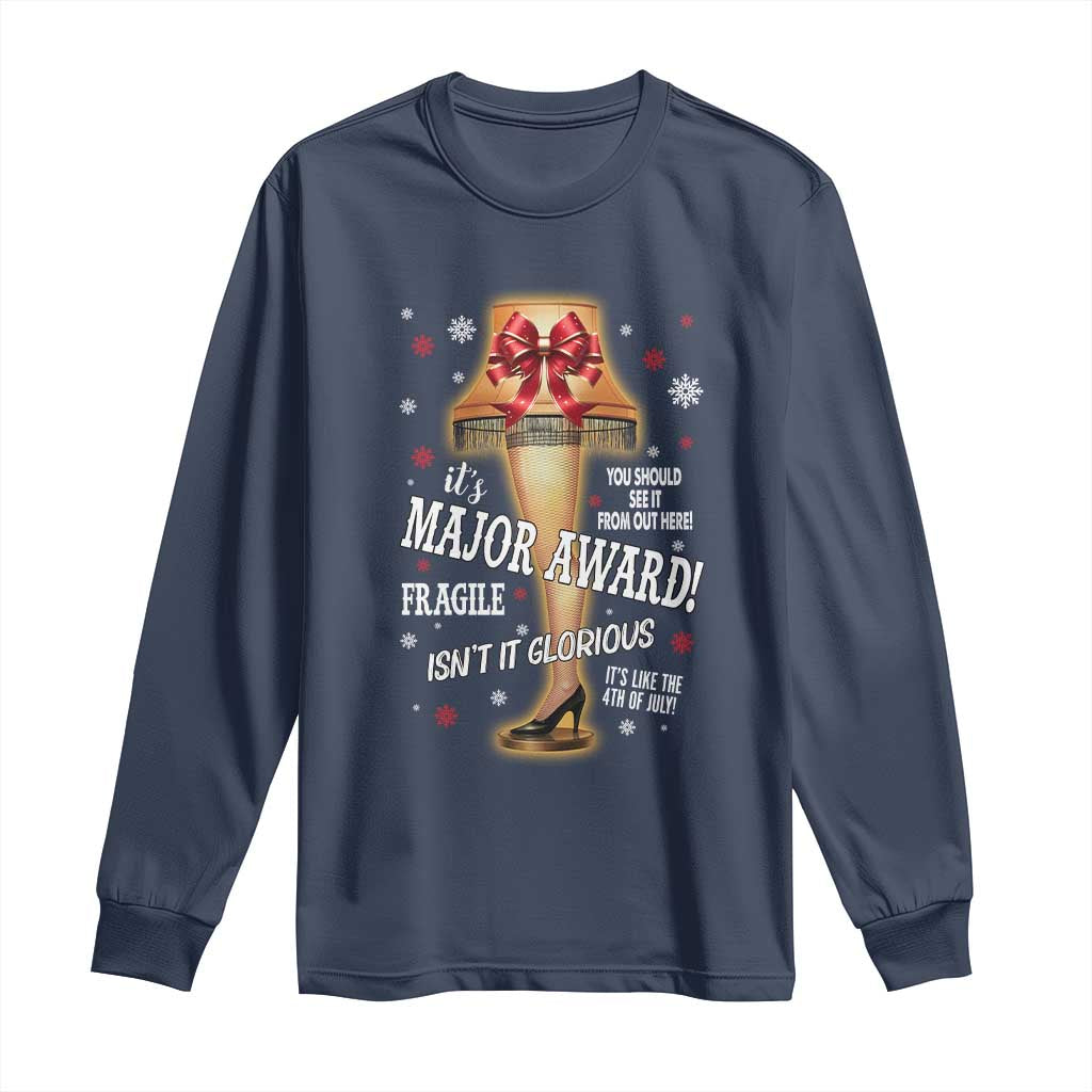 Funny Christmas Movie Long Sleeve Shirt It Is A Major Award Fragile Italian Leg Lamp - Wonder Print Shop