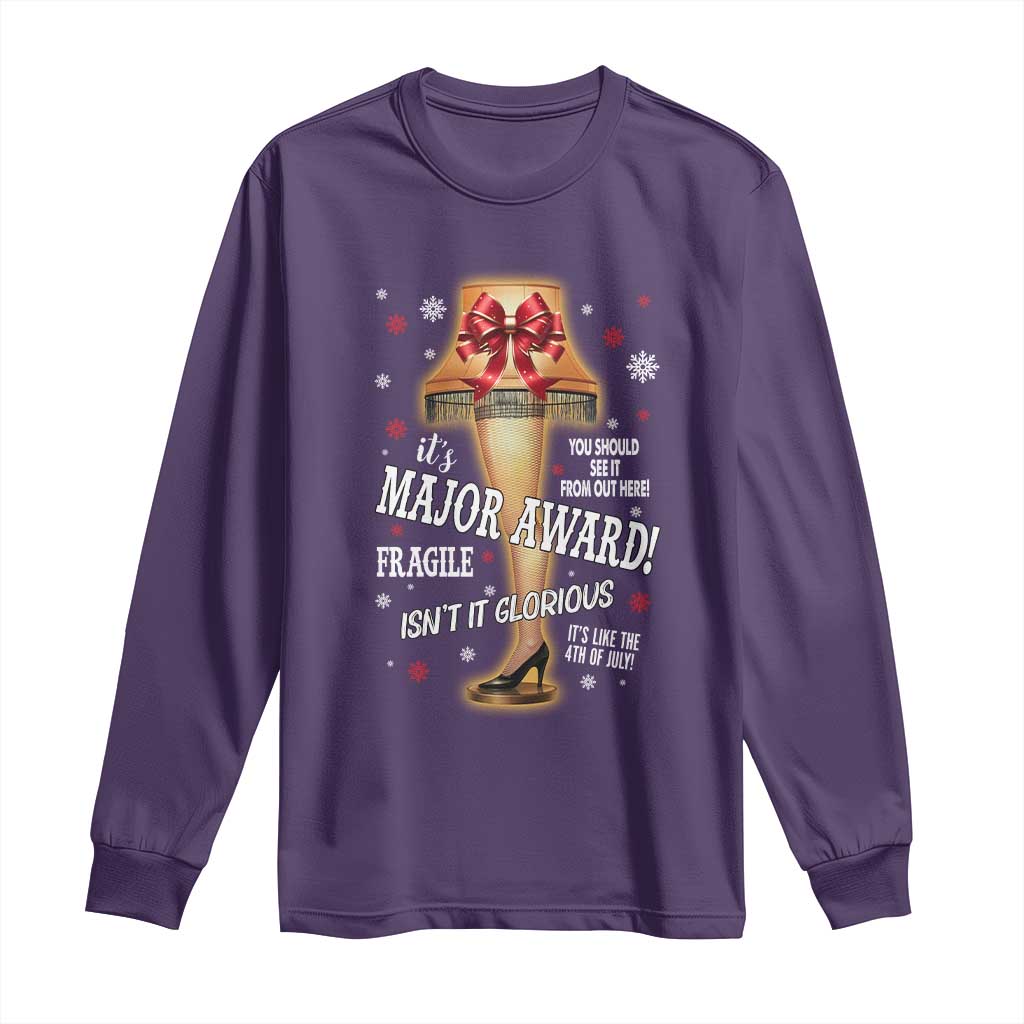 Funny Christmas Movie Long Sleeve Shirt It Is A Major Award Fragile Italian Leg Lamp - Wonder Print Shop