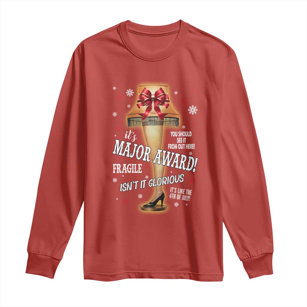 Funny Christmas Movie Long Sleeve Shirt It Is A Major Award Fragile Italian Leg Lamp - Wonder Print Shop