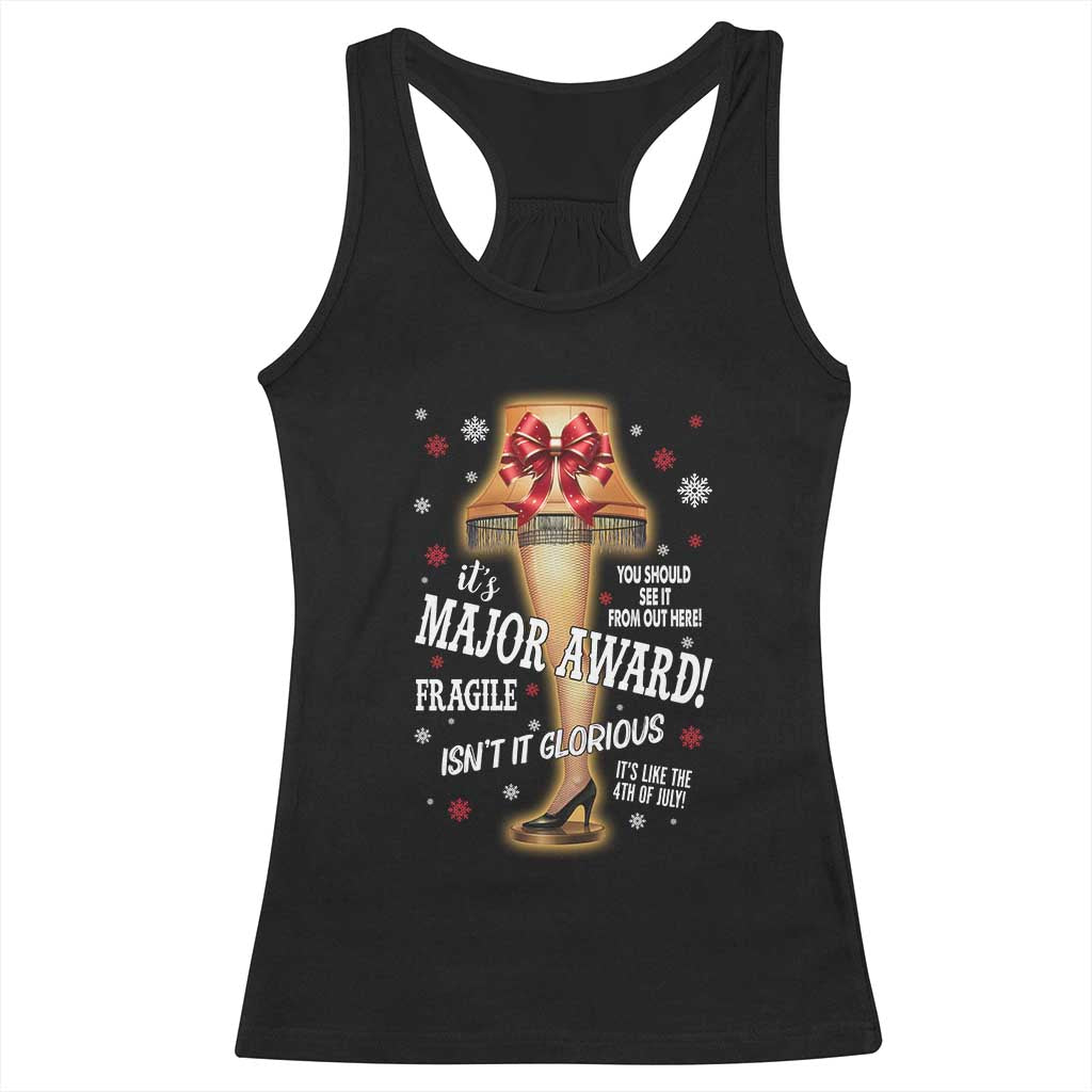 Funny Christmas Movie Racerback Tank Top It Is A Major Award Fragile Italian Leg Lamp - Wonder Print Shop