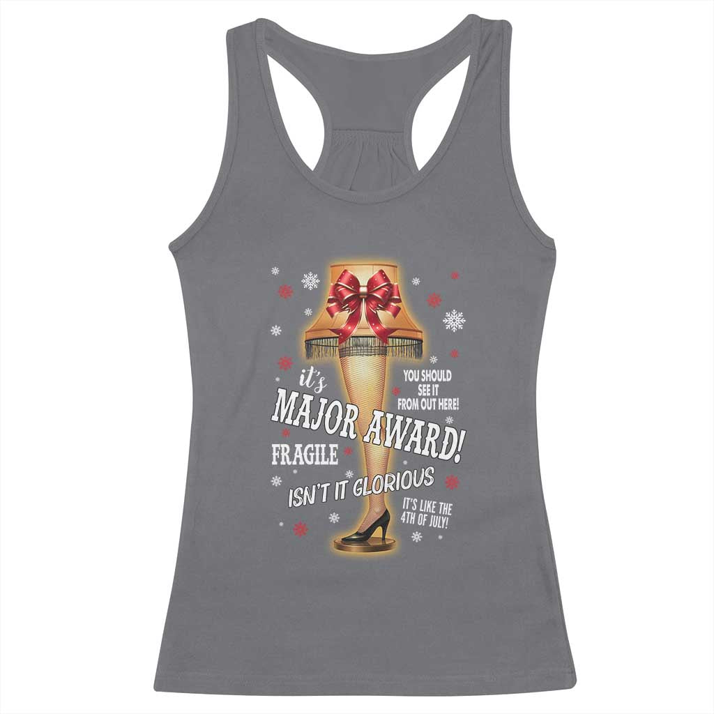 Funny Christmas Movie Racerback Tank Top It Is A Major Award Fragile Italian Leg Lamp - Wonder Print Shop