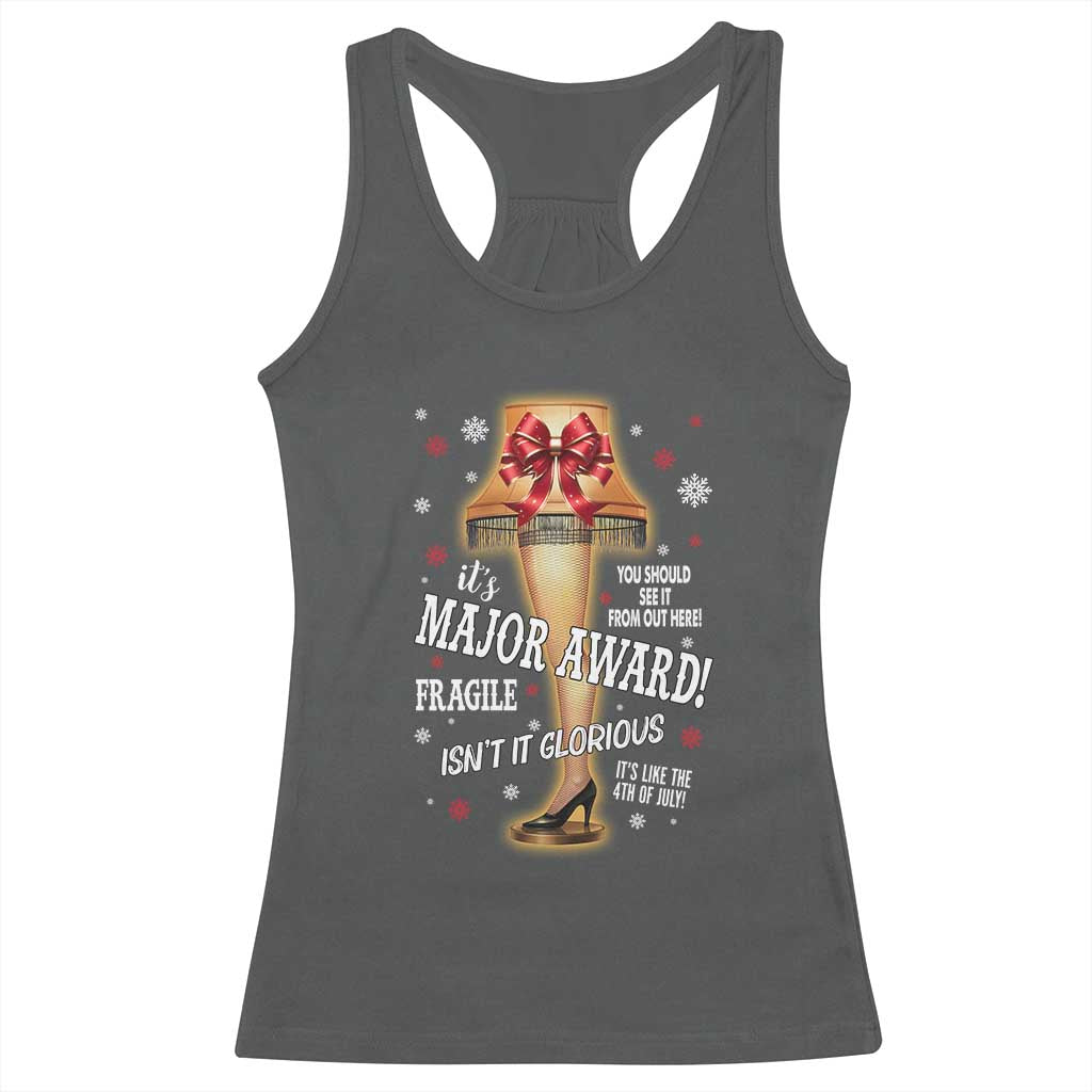 Funny Christmas Movie Racerback Tank Top It Is A Major Award Fragile Italian Leg Lamp - Wonder Print Shop