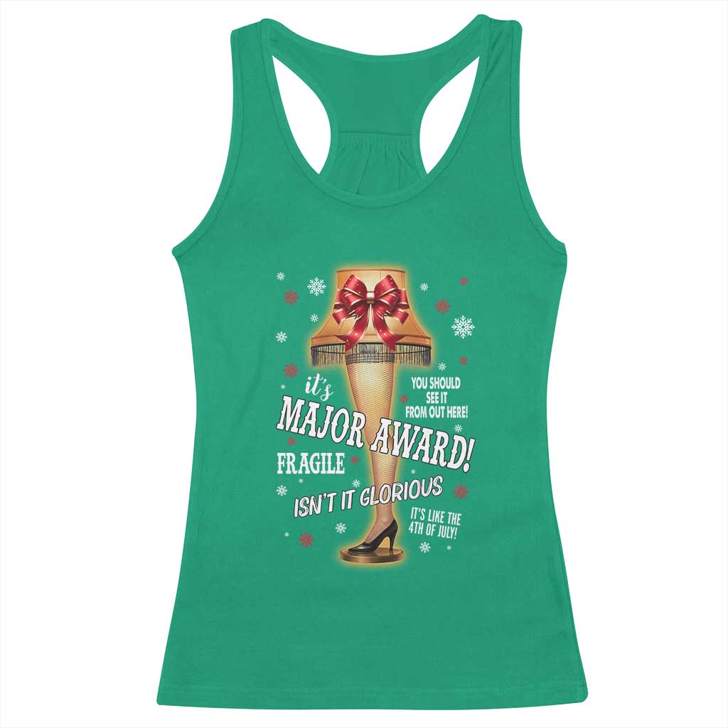 Funny Christmas Movie Racerback Tank Top It Is A Major Award Fragile Italian Leg Lamp - Wonder Print Shop