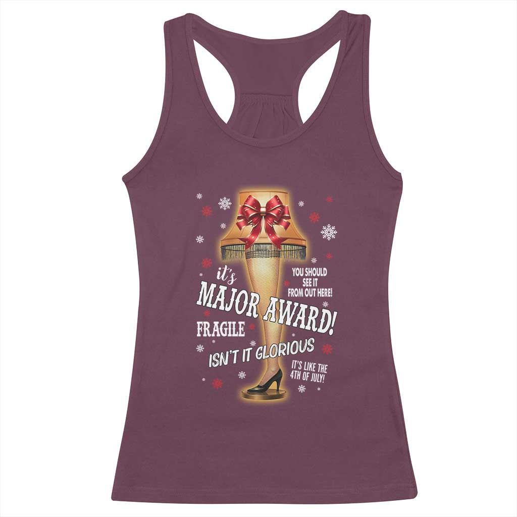 Funny Christmas Movie Racerback Tank Top It Is A Major Award Fragile Italian Leg Lamp - Wonder Print Shop
