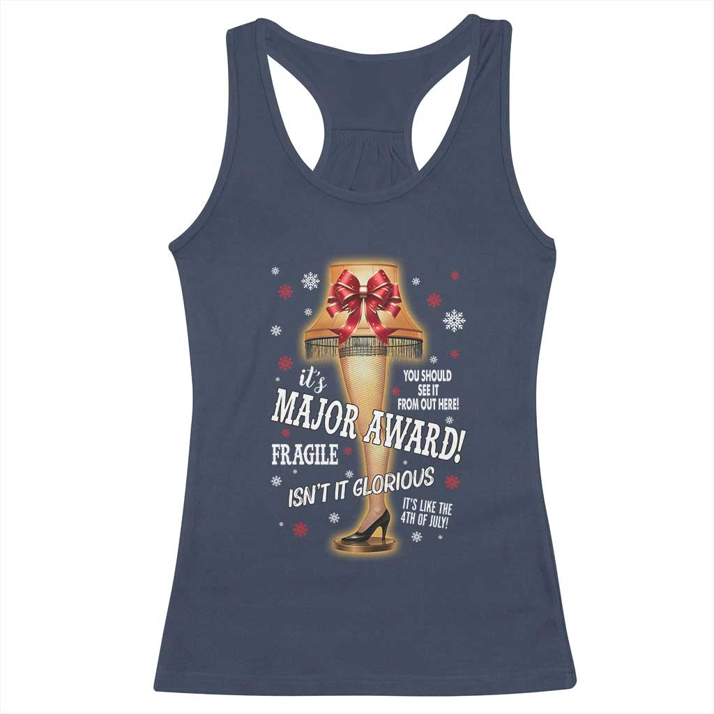 Funny Christmas Movie Racerback Tank Top It Is A Major Award Fragile Italian Leg Lamp - Wonder Print Shop