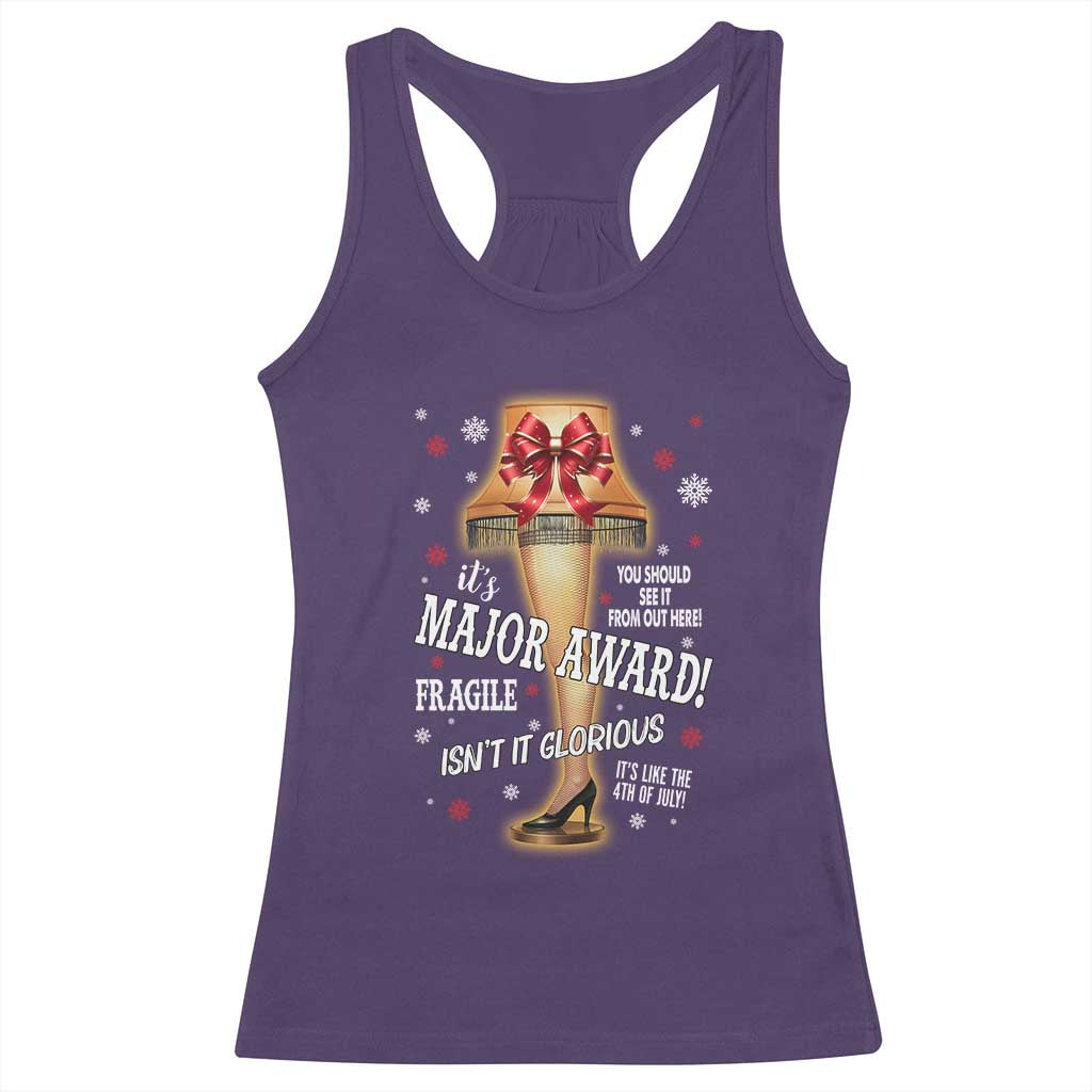 Funny Christmas Movie Racerback Tank Top It Is A Major Award Fragile Italian Leg Lamp - Wonder Print Shop