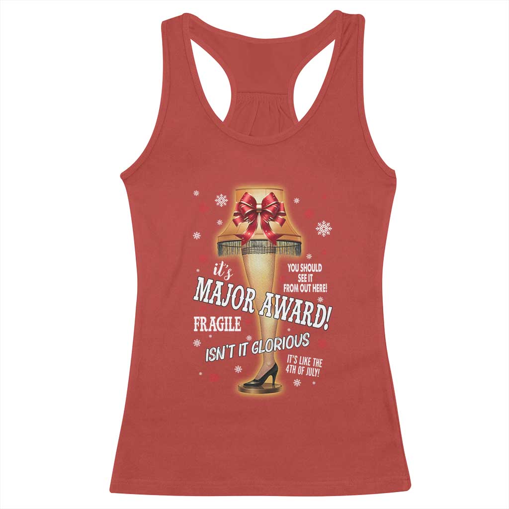 Funny Christmas Movie Racerback Tank Top It Is A Major Award Fragile Italian Leg Lamp - Wonder Print Shop