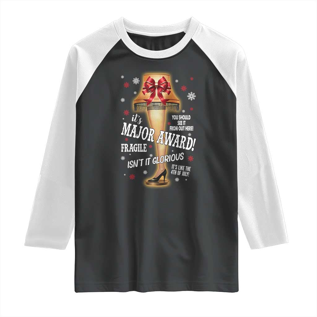 Funny Christmas Movie Raglan Shirt It Is A Major Award Fragile Italian Leg Lamp - Wonder Print Shop