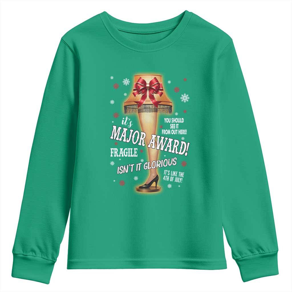 Funny Christmas Movie Youth Sweatshirt It Is A Major Award Fragile Italian Leg Lamp - Wonder Print Shop