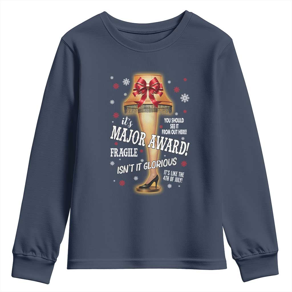 Funny Christmas Movie Youth Sweatshirt It Is A Major Award Fragile Italian Leg Lamp - Wonder Print Shop