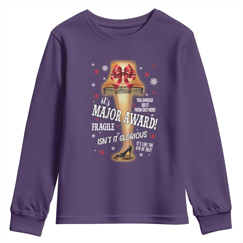 Funny Christmas Movie Youth Sweatshirt It Is A Major Award Fragile Italian Leg Lamp - Wonder Print Shop