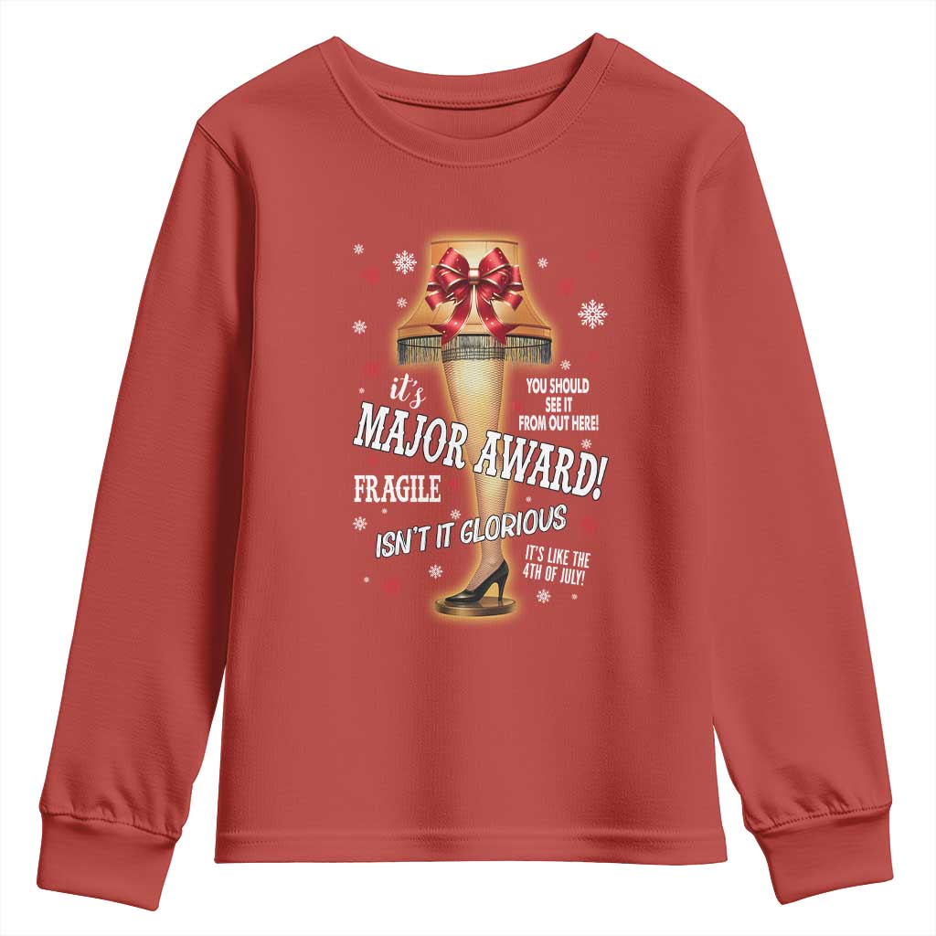 Funny Christmas Movie Youth Sweatshirt It Is A Major Award Fragile Italian Leg Lamp - Wonder Print Shop