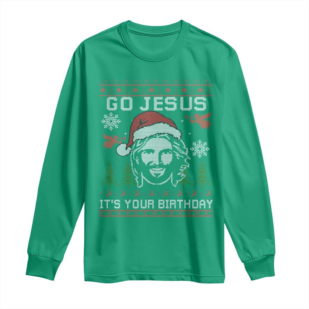 Funny Go Jesus It Is Your Birthday Long Sleeve Shirt Christian Christmas Party - Wonder Print Shop