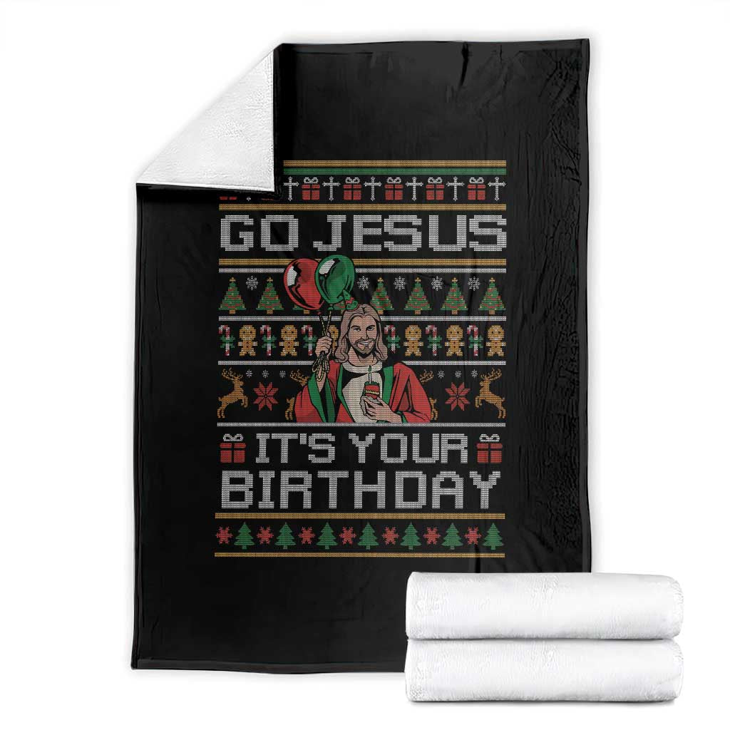 Funny Go Jesus Its Your Birthday Throw Blanket Christmas Christian Religious God - Wonder Print Shop