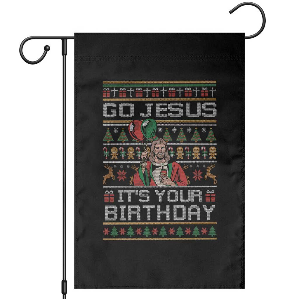 Funny Go Jesus Its Your Birthday Garden Flag Christmas Christian Religious God - Wonder Print Shop