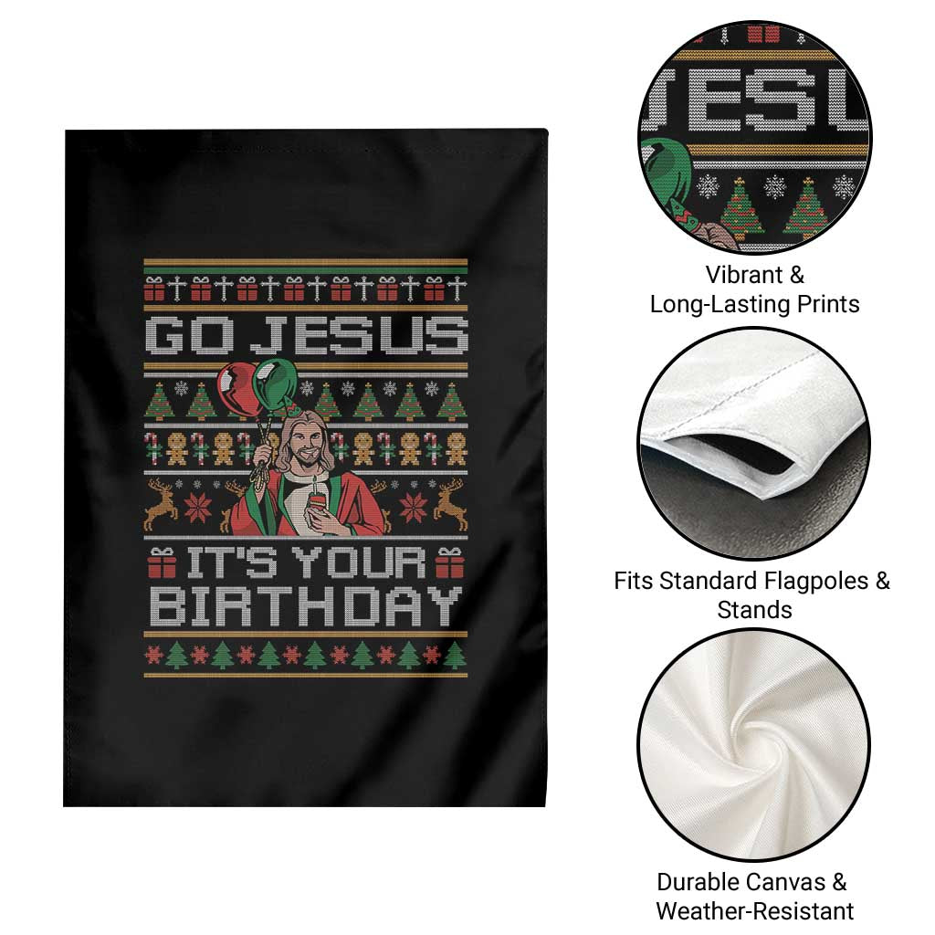 Funny Go Jesus Its Your Birthday Garden Flag Christmas Christian Religious God - Wonder Print Shop
