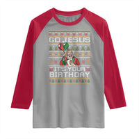 Funny Go Jesus Its Your Birthday Raglan Shirt Christmas Christian Religious God - Wonder Print Shop