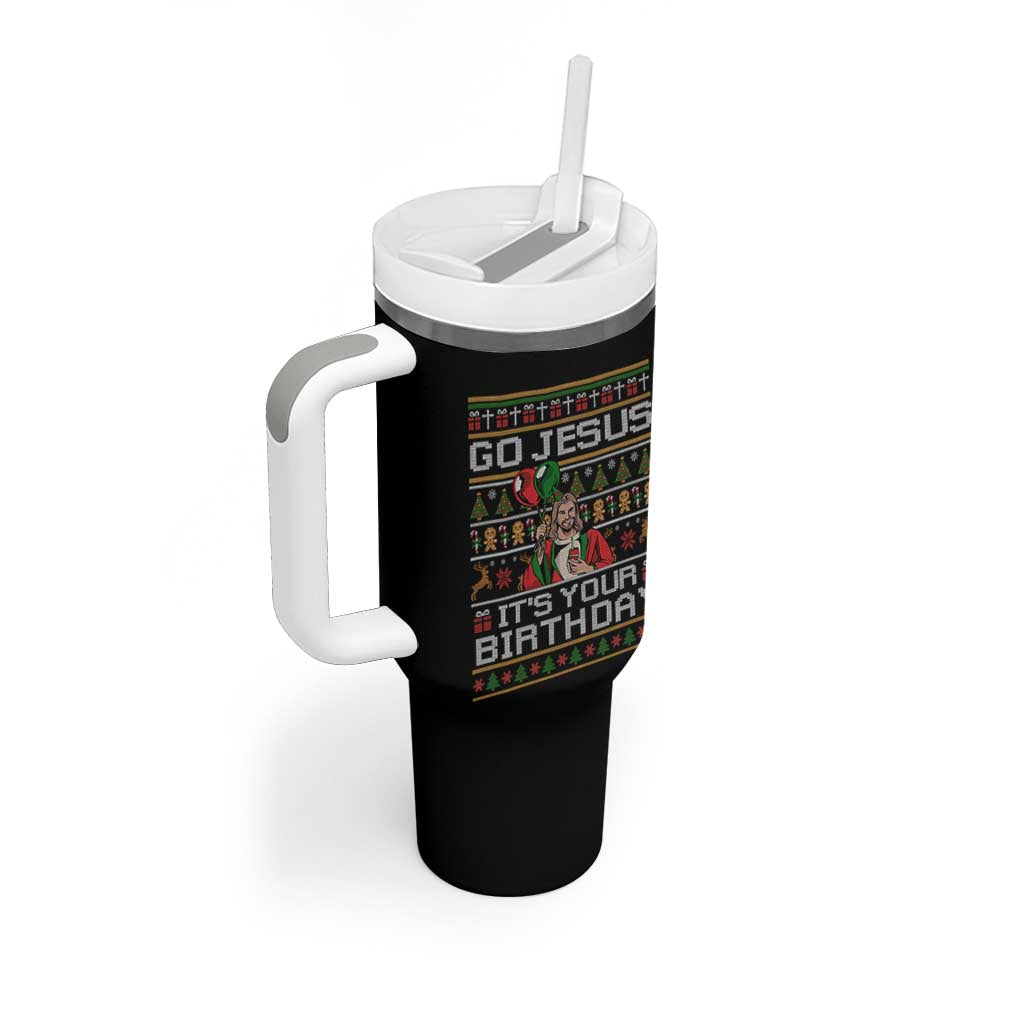 Funny Go Jesus Its Your Birthday Tumbler With Handle Christmas Christian Religious God - Wonder Print Shop