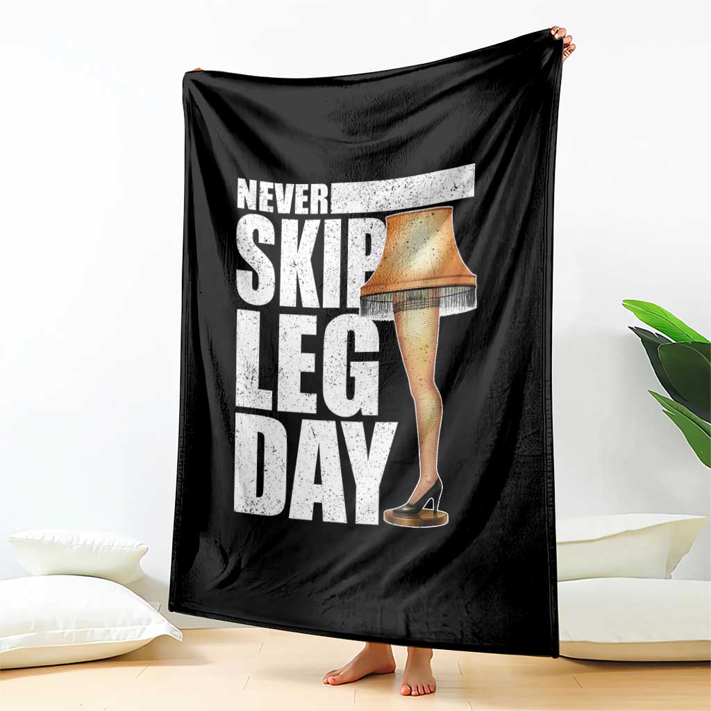 Funny Never Skip Leg Day Christmas Movie Throw Blanket Italian Leg Lamp - Wonder Print Shop