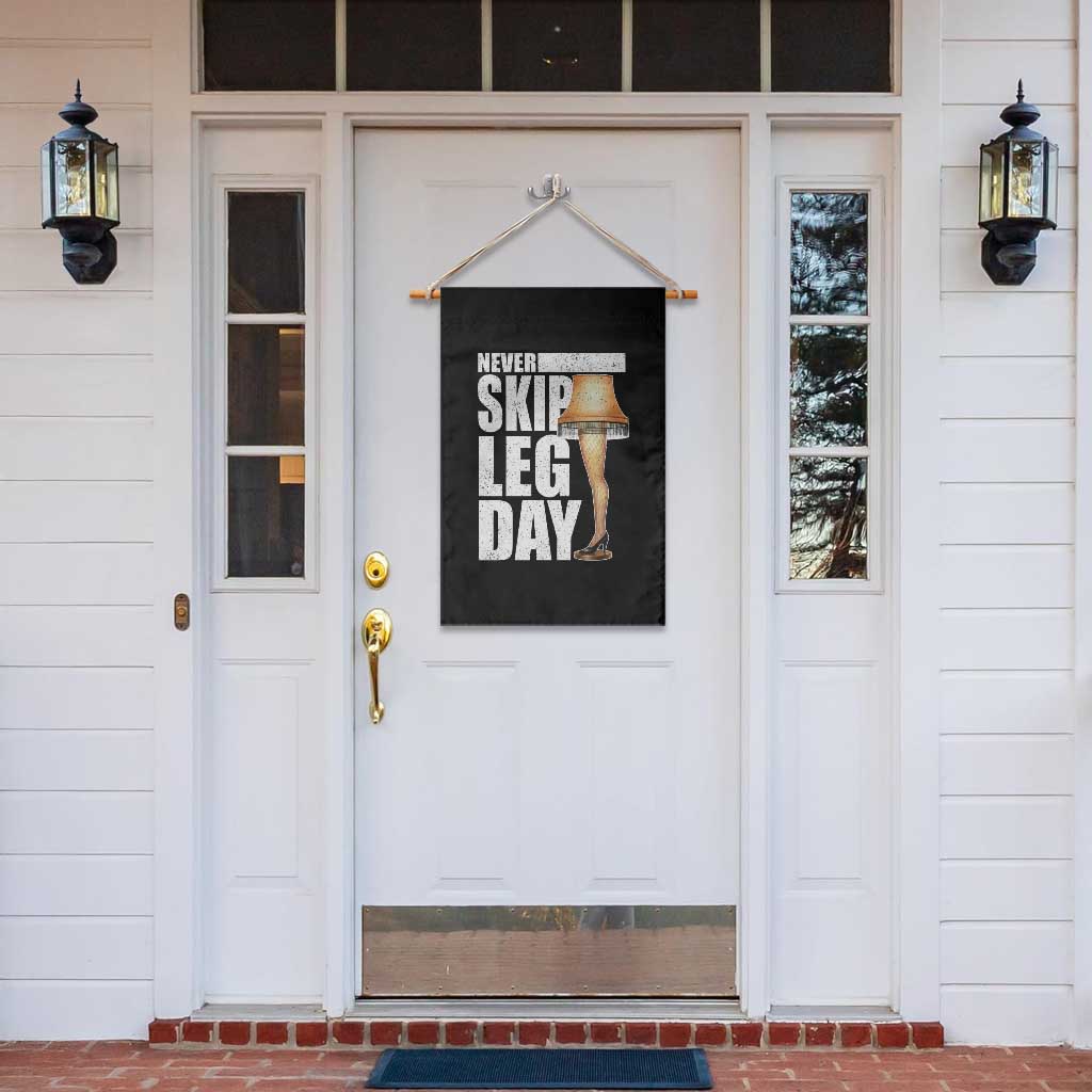 Funny Never Skip Leg Day Christmas Movie Garden Flag Italian Leg Lamp - Wonder Print Shop