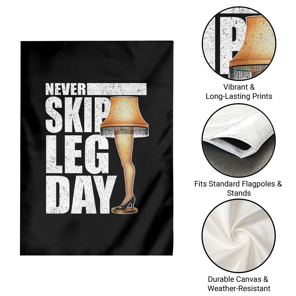 Funny Never Skip Leg Day Christmas Movie Garden Flag Italian Leg Lamp - Wonder Print Shop
