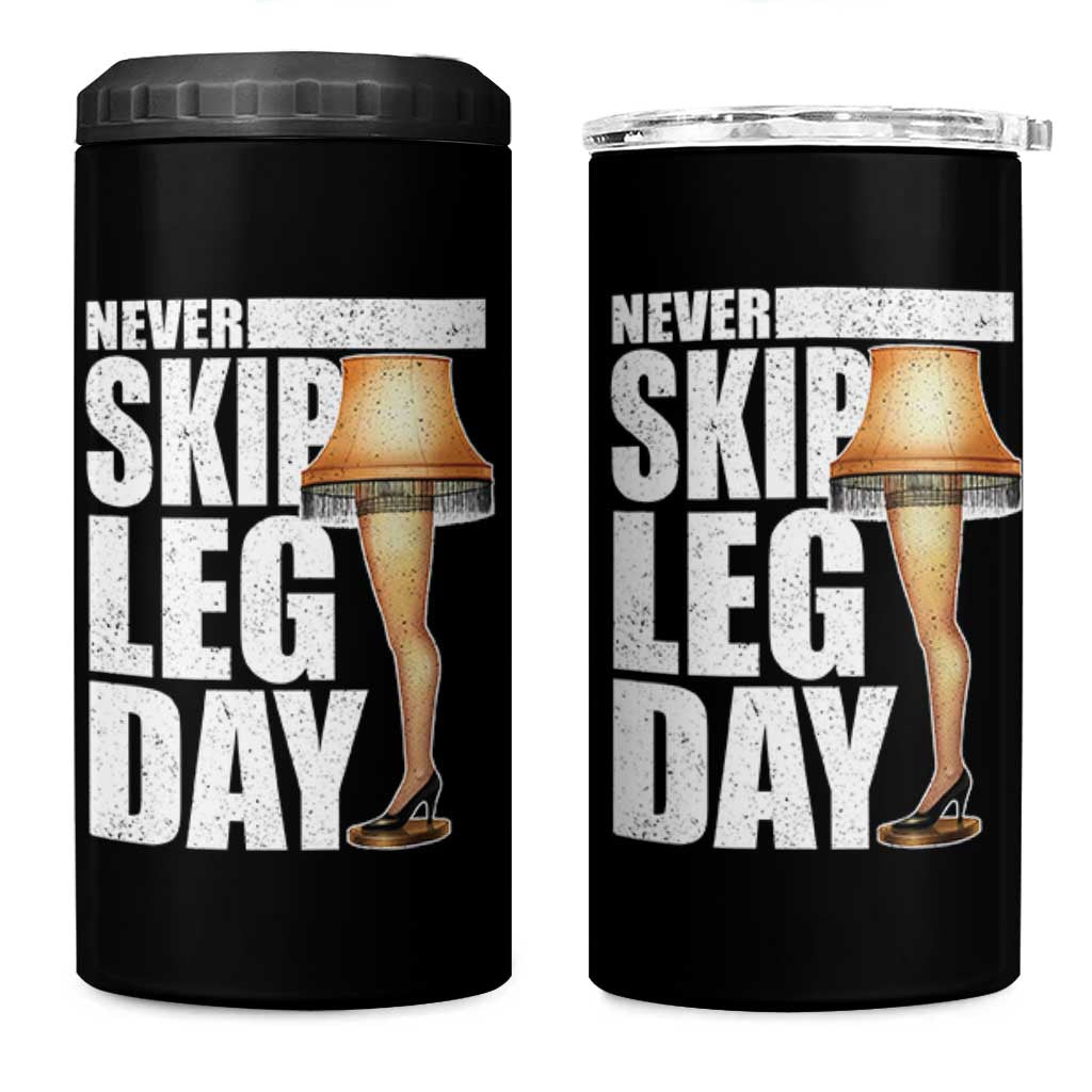 Funny Never Skip Leg Day Christmas Movie 4 in 1 Can Cooler Tumbler Italian Leg Lamp - Wonder Print Shop