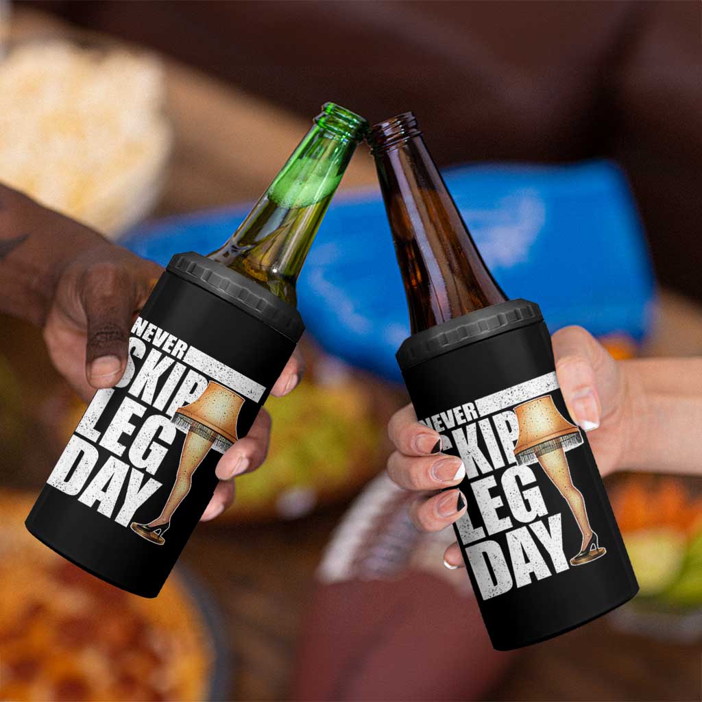 Funny Never Skip Leg Day Christmas Movie 4 in 1 Can Cooler Tumbler Italian Leg Lamp - Wonder Print Shop