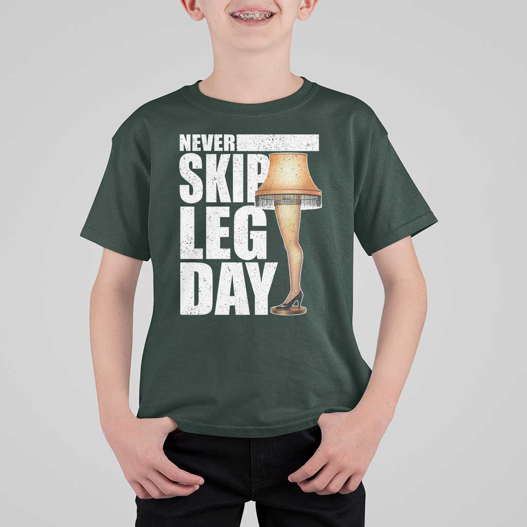 Funny Never Skip Leg Day Christmas Movie T Shirt For Kid Italian Leg Lamp - Wonder Print Shop