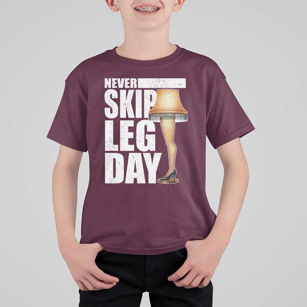 Funny Never Skip Leg Day Christmas Movie T Shirt For Kid Italian Leg Lamp - Wonder Print Shop