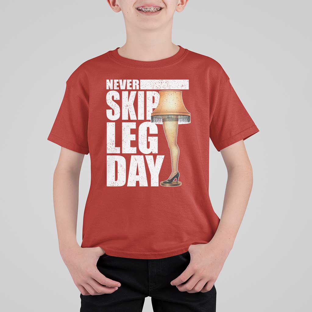 Funny Never Skip Leg Day Christmas Movie T Shirt For Kid Italian Leg Lamp - Wonder Print Shop