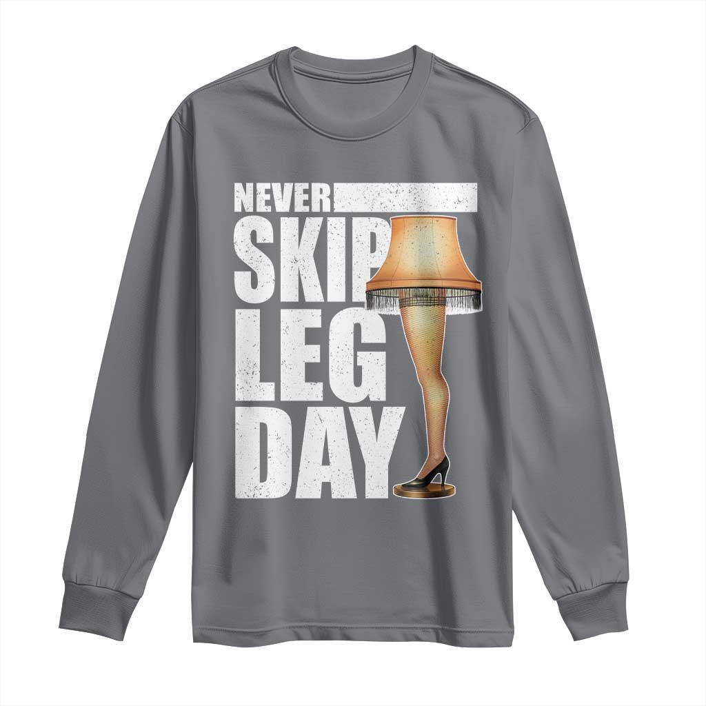 Funny Never Skip Leg Day Christmas Movie Long Sleeve Shirt Italian Leg Lamp - Wonder Print Shop