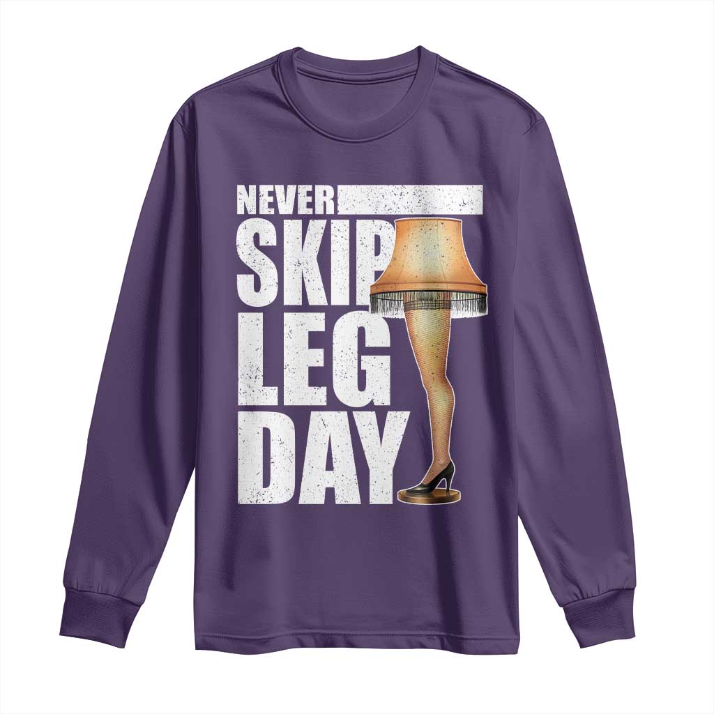 Funny Never Skip Leg Day Christmas Movie Long Sleeve Shirt Italian Leg Lamp - Wonder Print Shop