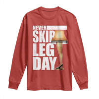 Funny Never Skip Leg Day Christmas Movie Long Sleeve Shirt Italian Leg Lamp - Wonder Print Shop