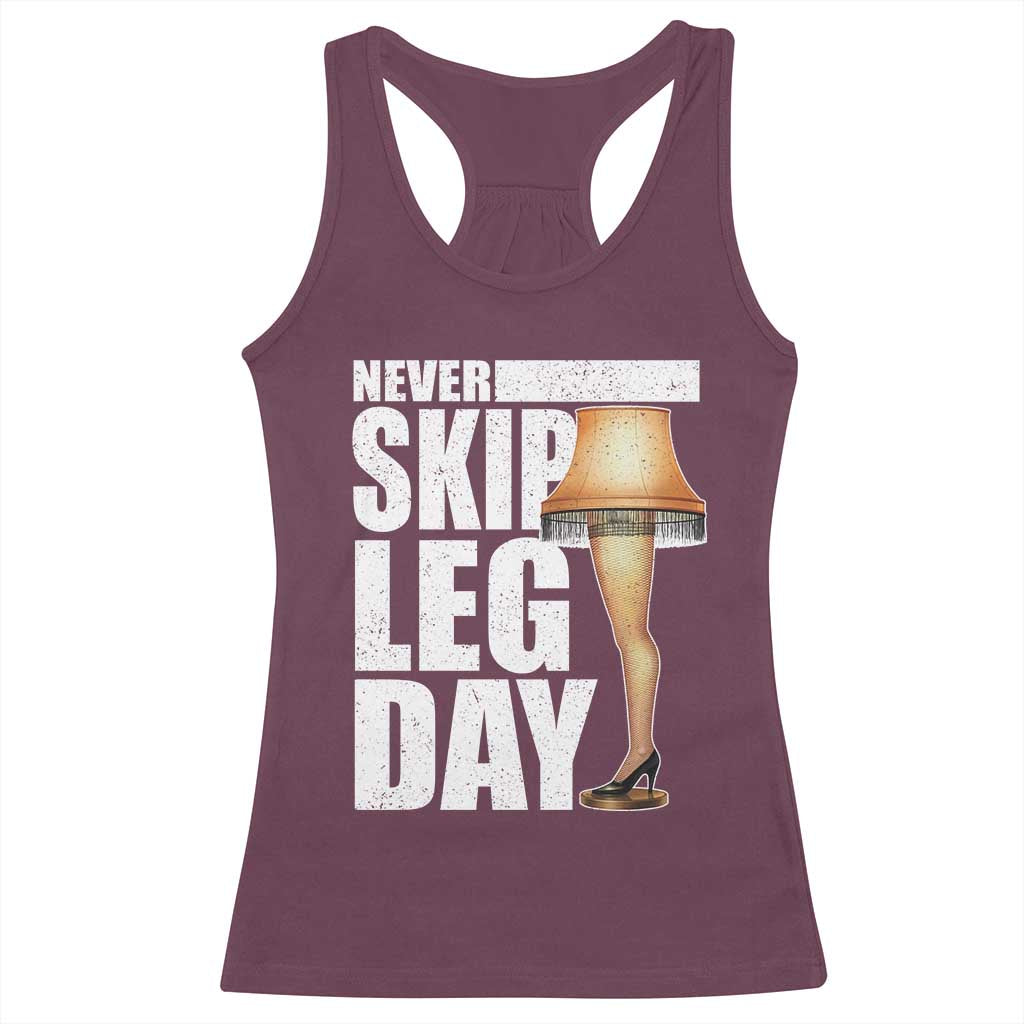 Funny Never Skip Leg Day Christmas Movie Racerback Tank Top Italian Leg Lamp - Wonder Print Shop