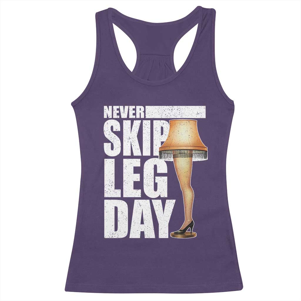Funny Never Skip Leg Day Christmas Movie Racerback Tank Top Italian Leg Lamp - Wonder Print Shop