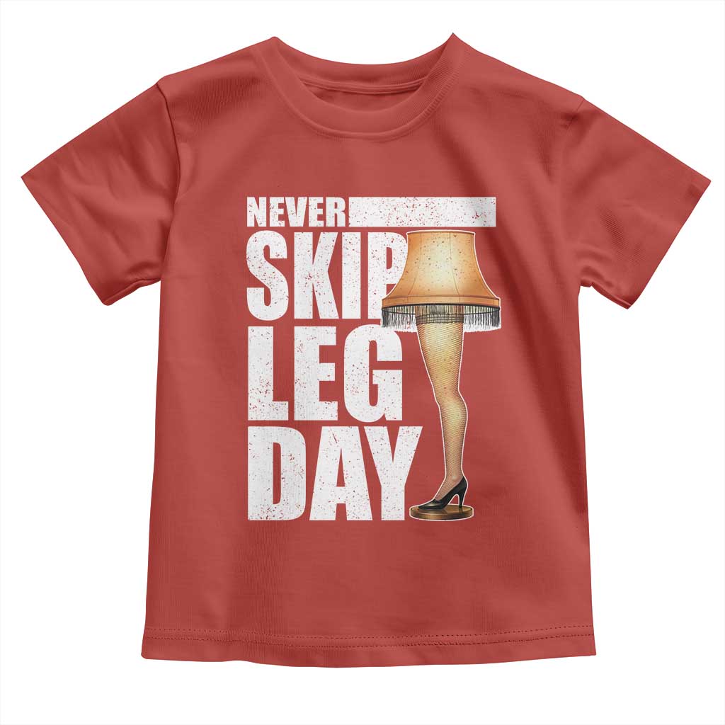 Funny Never Skip Leg Day Christmas Movie Toddler T Shirt Italian Leg Lamp - Wonder Print Shop