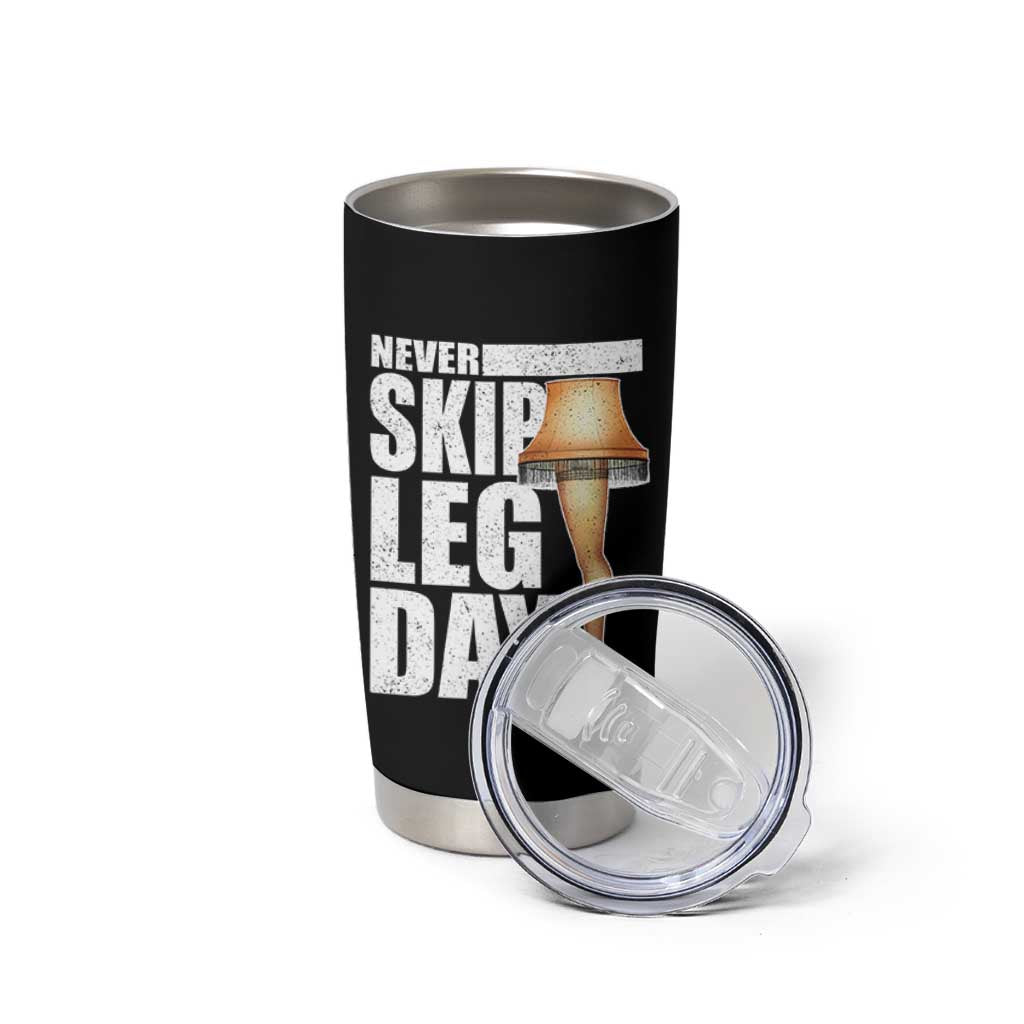 Funny Never Skip Leg Day Christmas Movie Tumbler Cup Italian Leg Lamp - Wonder Print Shop