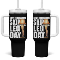 Funny Never Skip Leg Day Christmas Movie Tumbler With Handle Italian Leg Lamp - Wonder Print Shop